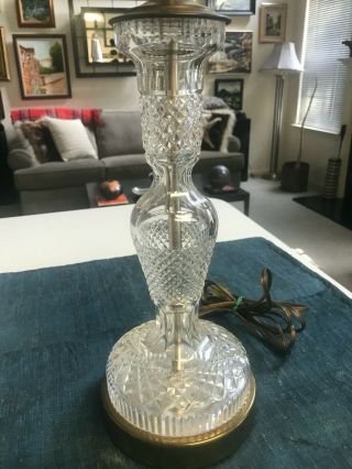 Rare 24 " Waterford Cut Crystal Electric Table Lamp