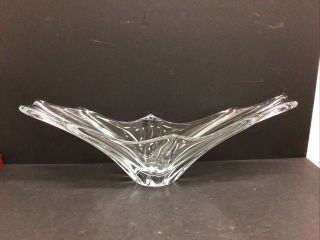 Huge 24” Daum France Crystal Modernist Large Centerpiece Crystal Bowl Vase