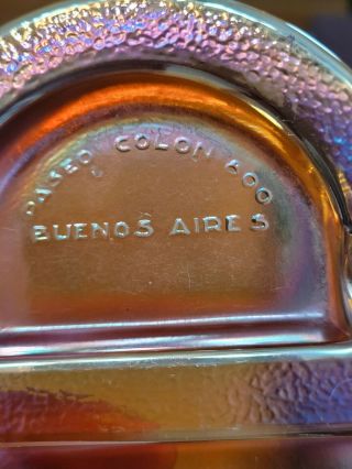 Rare Cristalerias Rigolleau Of Argentina Carnival Glass Marigold Ashtray WOW 2