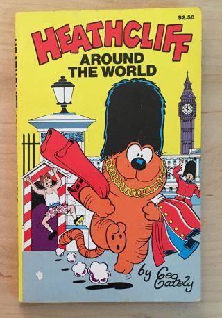 Vintage Paperback Heathcliff Around The World By George Gately 1989 Comic Book
