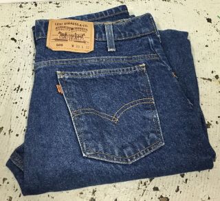 Vintage 1990s Levi’s 505 Denim Blue Jeans 33x32 Orange Tab Men’s