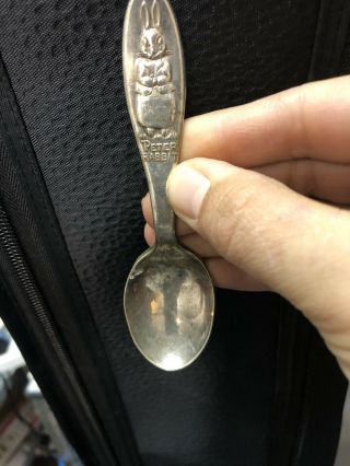 Vintage Baby Spoon Peter Rabbit Childs 4 1/4 " Spoon Silver Plate