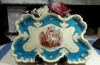 Ackermann & Fritze Royal Vienna Porcelain Portrait Hand Painted Tray Austria