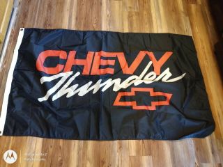 Vintage Chevy Thunder Nascar Flag Banner Huge 3 X 5