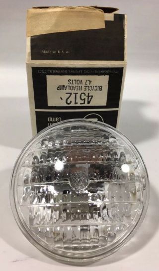 Vintage Ge 4512 4.  7 - Volt Bicycle Headlamp Lamp Light Bulb 0.  5a 4.  7v Nos