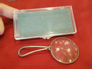 Vintage Folding Pocket Magnifying Glass - Nickel Plated Brass? - Germany Gw1