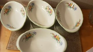 Collectables Vintage Bcm Nelson Ware Oval Ceramic Floral Design 4 Small Dishes