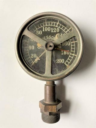 Vintage Compressometer Steampunk Industrial Brass Fitting 0 - 200 Range