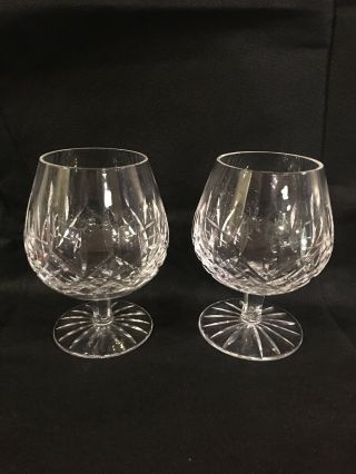 Waterford Crystal Lismore 12 Oz Brandy Sniffers/glasses Set Of 2