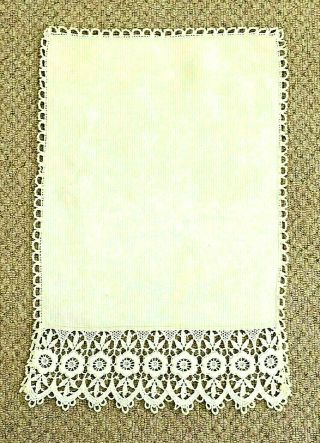 A Vintage 21 " Long X 13.  5 " Wide,  Decorative Cream - Toned,  Linen Chair Back Cover