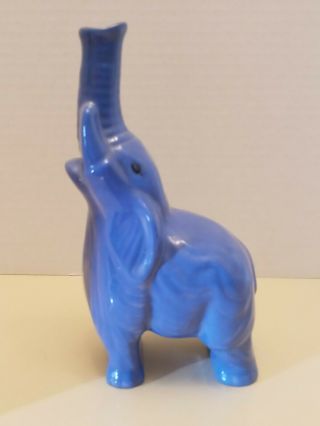 Vintage Ceramic Blue Elephant Bud Vase 6 1/2 " Tall