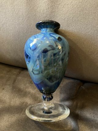 Chris Heilman Swirled Glass Vase Perfume Bottle Gr8 Design 1978 Nice￼￼ 2