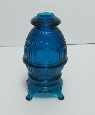 Viking Glass Bluenique Pot Belly Stove Fairy Lamp Blue Nr