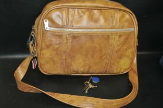 Vintage American Tourister Carry On Shoulder Bag Brown Tan