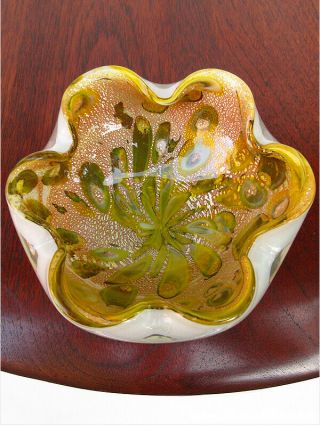 Fratelli Toso Tutti Frutti Murano Art Glass Bowl Mid - Century Modern Eames Era