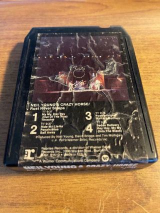 Neil Young Rust Never Sleeps Vintage Rare 8 Track Tape Late Nite Bargain