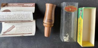 Lohman Wooden Duck Call No.  103 Vintage Bird Call With Paperwork