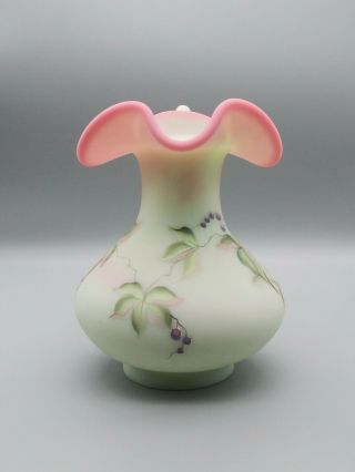 Fenton Lotus Mist Burmese Berry and Butterfly Pitcher D.  Robinson 95th Asy 150 2