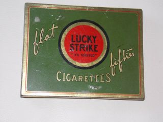 Vintage Empty Lucky Strike Tobacco,  Flat Pocket Tin Sexy