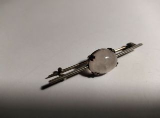 Antique Victorian Solid Silver And Rock Crystal Brooch.