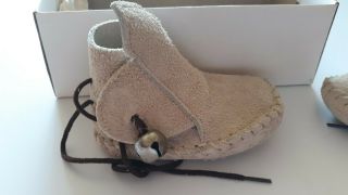 Vintage Leather Baby Moccasins Size 2 Bells Chaparral Shoes