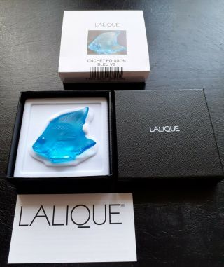 Lalique Fish,  Rare/unusual Colour,  Blue Special,  Angel Fish.  Bnib.  Gift Idea