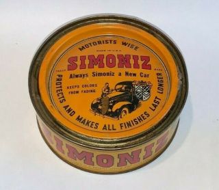 Vintage,  Simoniz Automobile / Furniture Wax,  7oz,  Tin Can