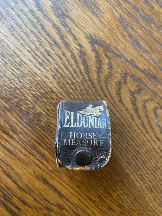 Vintage Eldonian Horse Measuring Tape In Leather Case,  Equestrian Accessory Gift