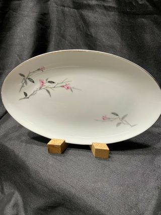 Cherry Blossom By Fine China Of Japan Relish Gravy Underplate 9 1/4 " X 6 "