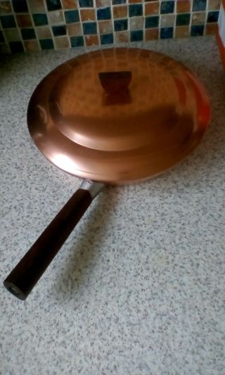 Copper Clad 9 " Poacher Pan W/lid & 4 Egg Poacher Cups Insert Vintage