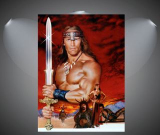 Arnold Schwarzenegger Conan The Barbarian Vintage Movie Poster