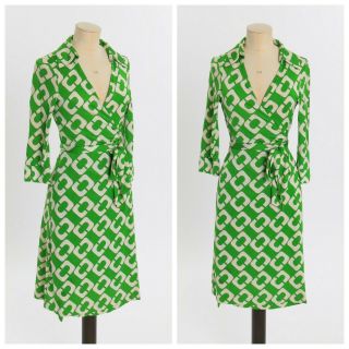 Diane Von Furstenburg Vintage Label Jersey Wrap Dress Uk 8 Labelled Size 4