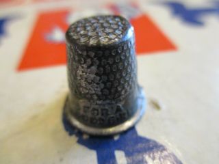 Vintage Monopoly Pewter/metal Replacement Token.  Thimble W/ " For A Good Girl "