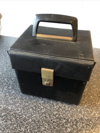 Vintage 7 " Record Carry Case Storage Box - 1970s/80s Black Vinyl