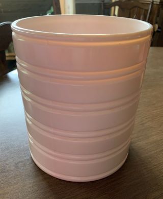 Vintage Jeannette Shell Pink Milk Glass Cookie Jar No Lid Hard To Find