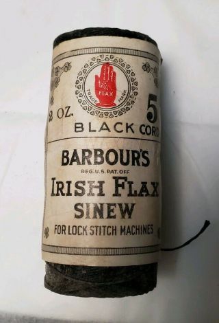Vintage Barbours Irish Flax Sinew For Lock Stitch Machines Sewing Advertising