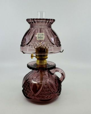 Vintage Imperial Bundling Mini Miniature Oil Lamp Amethyst Tulip & Cane