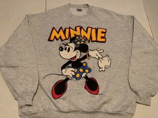 Vintage Disney Minnie Mouse Crewneck Sweatshirt Size Xl Usa Made