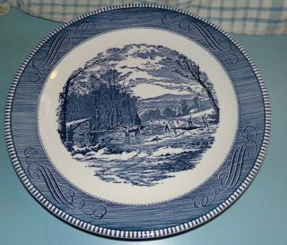 Vintage,  Currier & Ives,  12 1/4 Inch,  Platter,  Plate,  Getting Ice,  Cond.