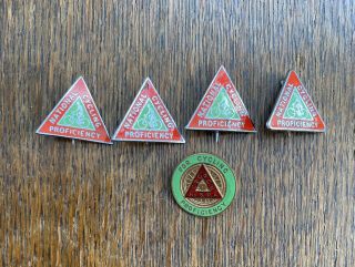 5 Vintage Cycling Proficiency Enamel Badges