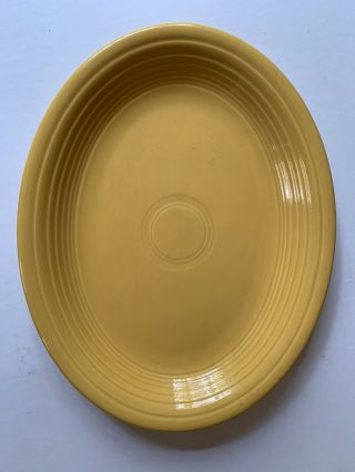 Vintage Homer Laughlin Fiesta 1 Oval Yellow Platter 10” X 12 1/2”