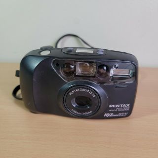 Vintage Pentax IQZoom EZY 35mm Point & Shoot Film Flash Camera Black Auto Focus 2
