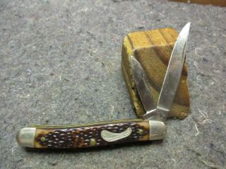 Vintage 2 Blade 4221 Imperial - Frontier Pocket Knife/black Scales/dekalb Alfalfa