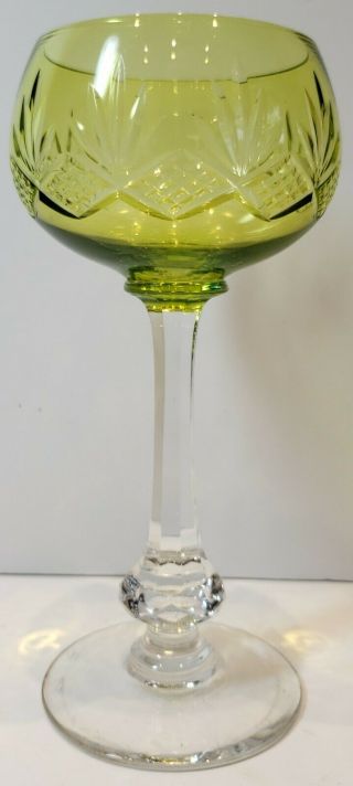 Vintage French Saint Louis Chartreuse Wine/water Goblet Glass