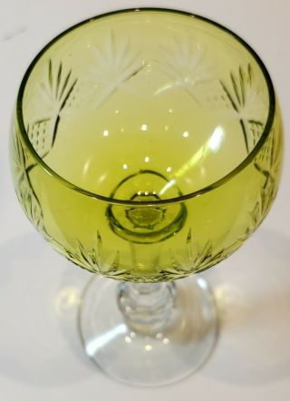 Vintage French Saint Louis Chartreuse Wine/Water Goblet Glass 2