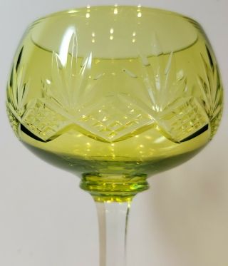 Vintage French Saint Louis Chartreuse Wine/Water Goblet Glass 3