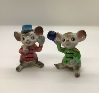 Vintage Py Japan Anthropomorphic Circus Mice Salt And Pepper Shakers