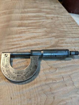 Vintage Brown And Sharpe No.  8 Outside 0 - 1 " Micrometer