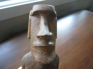 Vintage Hand carved Moai Easter Island wood figure Rapa Nui Totem - 12 inch 2