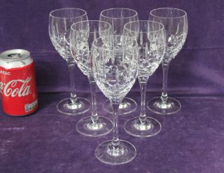 Edinburgh Crystal Wine Glasses 6 Set Large Edi40 Pattern Edinburgh Factory 1980s